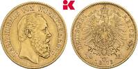 WÜRTTEMBERG 10 Mark Karl, 1864-1891. -
