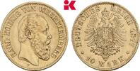 WÜRTTEMBERG 10 Mark Karl, 1864-1891. -
