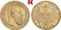 WÜRTTEMBERG 10 Mark Karl, 1864-1891. -
