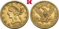 VEREINIGTE STAATEN VON AMERIKA / USA 5 Dollars 1902, San Francisco. Föderation. EF