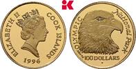 COOK ISLANDS 100 Dollars 1996. Elizabeth II, 1952-2022. Proof