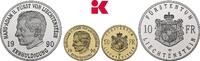 LIECHTENSTEIN 50 und 10 Franken 1990, Bern. Franz Josef II., 1938-1989. ... 1325,00 EUR  Excl. 9,90 EUR Verzending