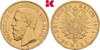 BADEN 20 Mark 1874. G Friedrich I., 1852-1907. Fast vorz&uuml;glich 1275,00 EUR  Excl. 9,90 EUR Verzending