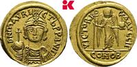 BYZANZ AV-Solidus, Indictionsjahr 13 (= 594/595), C R Mauricius Tiberius... 2295,00 EUR  Excl. 9,90 EUR Verzending