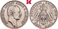 SACHSEN 3 Mark 1910. Friedrich August III., 1904-1918. Vorz&uuml;glich + 75,00 EUR  Excl. 9,90 EUR Verzending