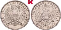 L&Uuml;BECK 3 Mark 1908. Freie und Hansestadt. Fast vorz&uuml;glich 185,00 EUR  Excl. 9,90 EUR Verzending