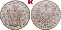 HAMBURG 5 Mark 1901. Freie und Hansestadt. Vorz&uuml;glich + 145,00 EUR  Excl. 9,90 EUR Verzending