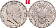 BADEN 2 Mark 1907, Friedrich I., 1852-1907. Vorz&uuml;glich 75,00 EUR  Excl. 9,90 EUR Verzending