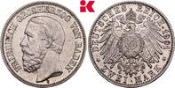 BADEN 2 Mark 1901. Friedrich I., 1852-1907. Vorz&uuml;glich + 295,00 EUR  Excl. 9,90 EUR Verzending
