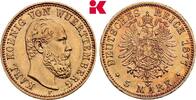 W&Uuml;RTTEMBERG 5 Mark 1877. Karl, 1864-1891. Vorz&uuml;glich 545,00 EUR  Excl. 9,90 EUR Verzending