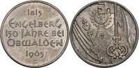 Schweiz, Obwalden Silbermedaille, unsigniert Benediktinerstift Engelberg, mit Sammlerkärtchen der Slg. Peus -