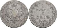 Polen 5 Zlotych (3/4 Rubel) MW, Warschau Nikolaus I. von Russland, 1825-1855 -