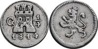 Guatemala 1/4 Real G, Guatemala 1814 Fernando VII., 1808-1821 ss, l. ber... 155,00 EUR  plus 14,90 EUR verzending