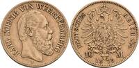 Württemberg 10 Mark F, Stuttgart Karl, 1864-1891 -