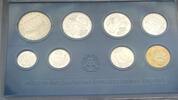 DDR 1 Pfennig bis 5 Mark 8,86 Mark Kursmünzensatz mit 5 Mark Brandenburger Tor in Hartplasik -