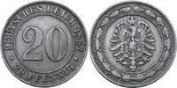 Kaiserreich Kleinmünzen 20 Pfennig 1887 A Kursmünze ss 10,00 EUR  Excl. 10,80 EUR Verzending