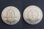 DDR/BRD Spottmedaille über die Staasi + SED in Grösse und Form eines 20 Mark Stück der DDR -
