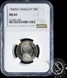 Uruguay 1943 50 CENTÉSIMOS – Santiago de Chile NGC MS 65