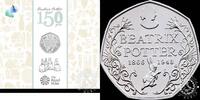 UNITED KINGDOM 50 PENCE 150 An. Beatrix Potter -