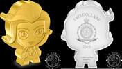 Niue 2 DOLLARS 1 Ounce Case GOLD PLATED Silver Chibi – Marvel – Captain Marvel -