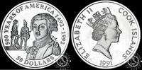 Cook Islands 50 DOLLARS 1991 50 DOLLARS PROOF - Marquis de Lafayette Proof 50,00 EUR  Excl. 10,00 EUR Verzending