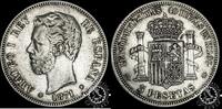Spain 5 PESETAS 5 PESETAS – Amadeo I – SD M -