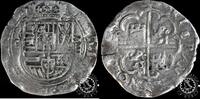 SPAIN 8 REALES 1598 - Philip II - Toledo - OMNIVM - VIII Retrogade VF