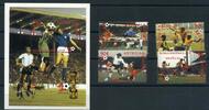 Fußball Antigua und Barbuda MiNr 659-62 A + Block 60 ** Fußball Antigua und Barbuda MiNr 659-62 A + Block 60 ** -