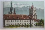 AK Lausanne La Cathédrale et les Alpes de Savoie 1906 gebraucht -