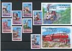 Malediven Malediven 1478-1485, Block 179-180 postfrisch Eisenbahn MiNr. 1478-1485, Block 179-180 postfrisch Eisenbahn -