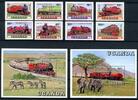 Uganda Uganda 569-576+ Block 77-78 postfrisch Eisenbahn MiNr. 569-576+ Block 77-78 postfrisch Eisenbahn -
