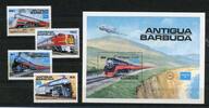 Antigua Barbuda Antigua Barbuda 944-947, Block 110 postfrisch Eisenbahn MiNr. 944-947, Block 110 postfrisch Eisenbahn -