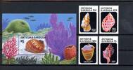 Antigua Barbuda Antigua Barbuda 953-956, Block 112 postfrisch Muscheln MiNr. 953-956, Block 112 postfrisch Muscheln -