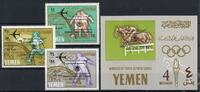 Jemen Königreich Jemen Königreich 237-239 + Bl. 32 4 B postfrisch Olympia 1968 Mexiko MiNr. 237-239 + Bl. 32 4 B postfrisch Olympia 1968 Mexiko -