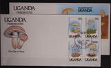 Uganda Uganda 950-952 und 957 und Block 147 gestempelt als FDC / Pilze MiNr. 950-952 und 957 und Block 147 gestempelt als FDC / Pilze -