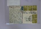 Bund 177 auf Postkarte als Mehrfachfrankatur portogerecht -