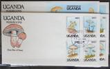 Uganda Uganda 950-957 und Block 146 und 147 gestempelt als FDC / Pilze MiNr. 950-957 und Block 146 und 147 gestempelt als FDC / Pilze -