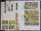 Nevis Nevis 1140-1143 und 1144-1155, Block 132f gestempelt Kleinbogen / als FDC MiNr. 1140-1143 und 1144-1155, Block 132f gestempelt K -