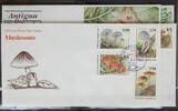Antigua und Barbuda Antigua und Barbuda 1258-1265 und Block 162f. gestempelt als FDC / Pilze MiNr. 1258-1265 und Block 162f. gestempelt als FDC / Pi -