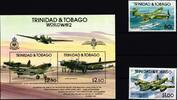 Trinidad und Tobago Trinidad und Tobago 626 und 627 und Block 42 postfrisch Flugzeuge MiNr. 626 und 627 und Block 42 postfrisch Flugzeuge -