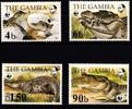Gambia Gambia 517-520 postfrisch Krokodil MiNr. 517-520 postfrisch Krokodil -