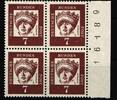 BRD BRD 348 y postfrisch 4er Block mit Bogenzähler MiNr. 348 y postfrisch 4er Block mit Bogenzähler -