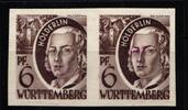 Französische Zone Württemberg Französische Zone Württemberg 15 U postfrisch waagerechtes Paar ungezähnt MiNr. 15 U postfrisch waagerechtes Paar ungezähnt -