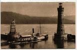 AK Konstanz Hafen mit Raddampfer ungebraucht -