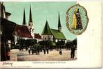 AK Altötting Gnadenplatz mi Gnadenkapelle u. Pfarrkirche 1908 gebraucht -