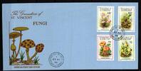 St. Vincent Grenadinen St. Vincent Grenadinen 493-496 gestempelt als FDC / Pilze MiNr. 493-496 gestempelt als FDC / Pilze -