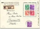 Schweiz Block 1 auf Brief portogerecht -