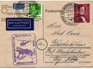 Berlin 74 auf Postkarte als Mischfrankatur Helikopterflug -