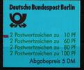   Berlin Berlin MH 15 mZ postfrisch MiNr. MH 15 mZ postfrisch 