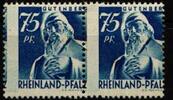 Franz. Zone Rheinland-Pfalz Franz. Zone Rheinland-Pfalz 13 postfrisch im waag. Paar, verzähnt MiNr. 13 postfrisch im waag. Paar, verzähnt -